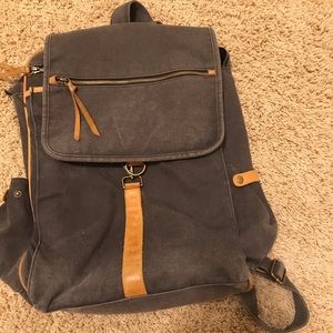 Hearth and Hand Gray and leather backpack.